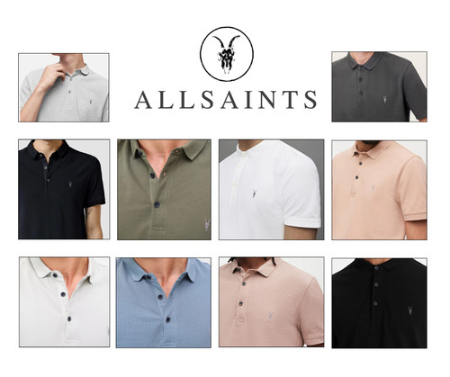 Allsaints mens form pique polo - form,